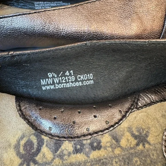 Born Metallic Brown Floral Flats - Picture 6 of 10